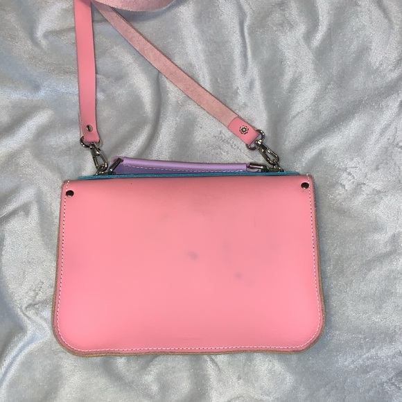 GRAFEA MICRO LINA II MICRO SATCHEL pastel color block pink purple green leather - Picture 3 of 7